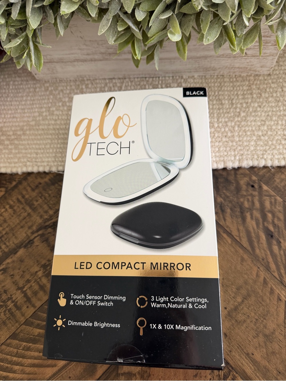 Glo Tech LED Compact Mirror - Black
